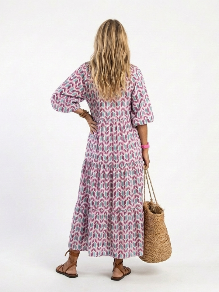 Agnès Paris | Robe midi à manches longues Mireya