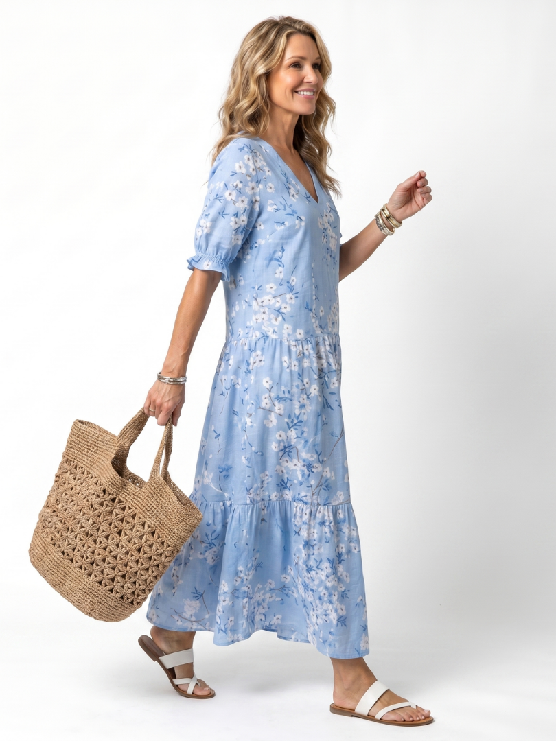 Agnès Paris | Robe Midi Fleurie à Pompons Michèle