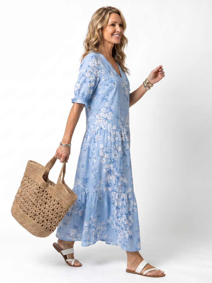 Agnès Paris | Robe Midi Fleurie à Pompons Michèle