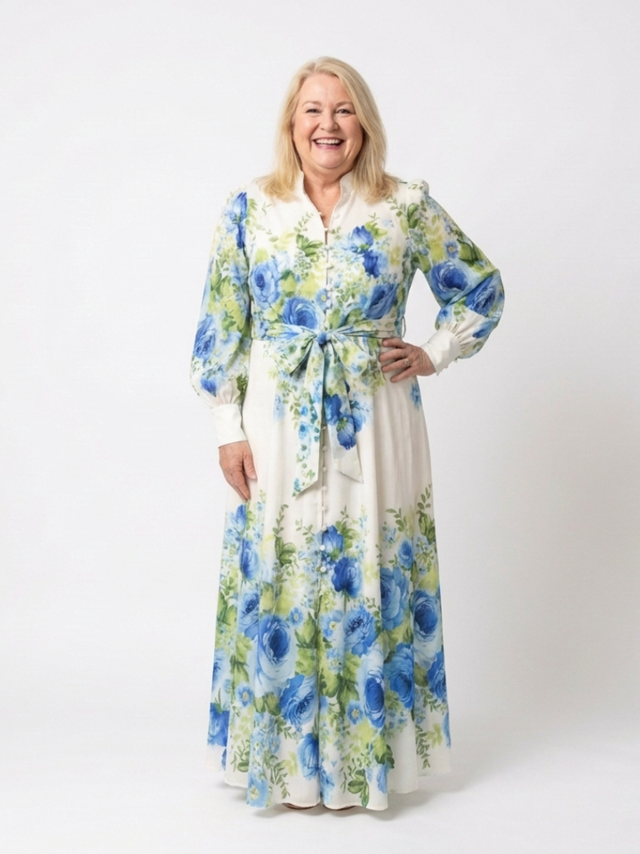 Agnès Paris | Robe Maxi à Manches Longues à Fleurs Nora