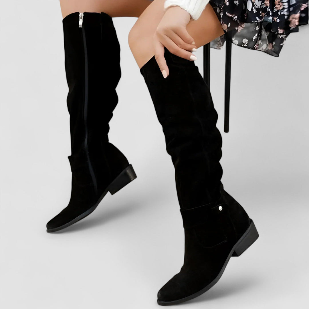 Agnès Paris | Bottes Hautes Effet Daim Manon