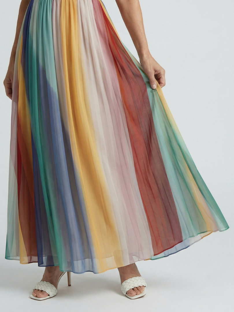 Agnès Paris | Robe Maxi à Rayures Légères Sereine