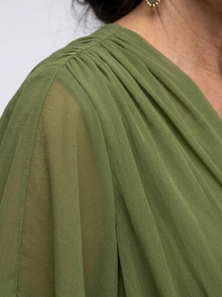 Agnès Paris | Robe Midi Drapée à Encolure Elysia