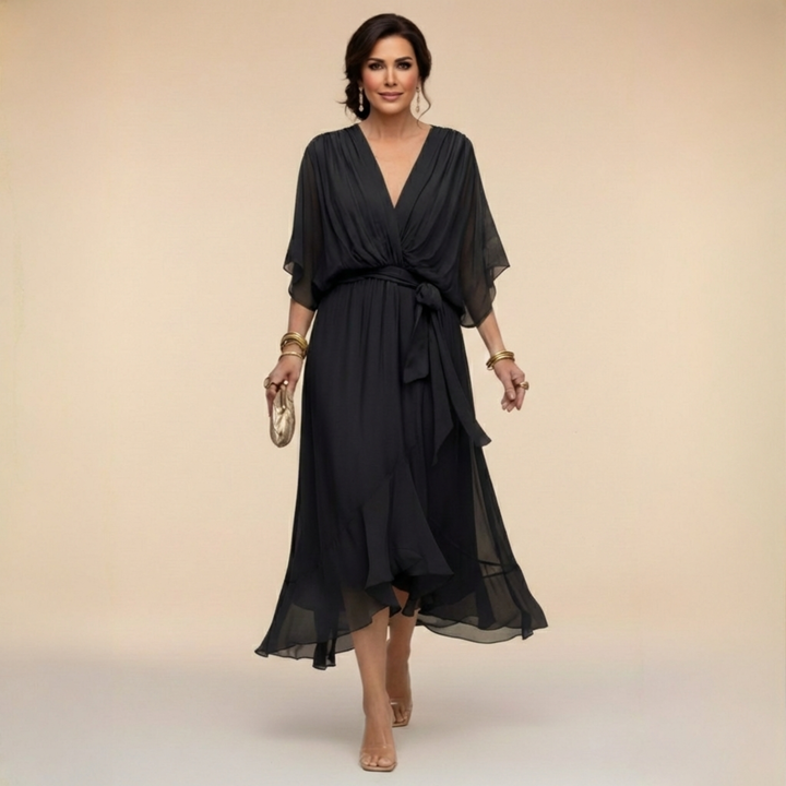 Agnès Paris | Robe en chiffon à décolleté V