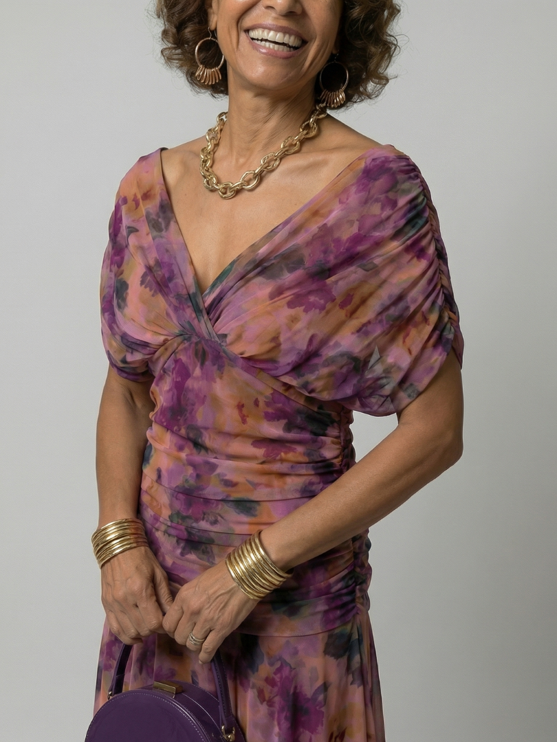 Agnès Paris | Robe Midi Décontractée à Épaules Dénudées Calen