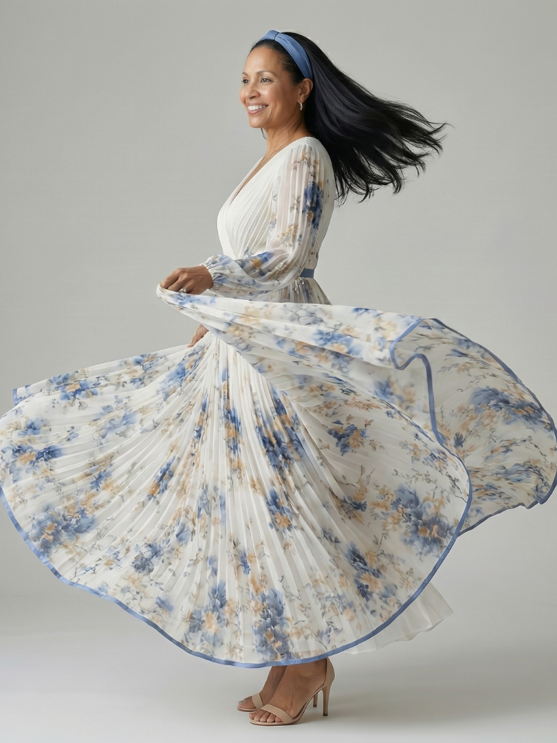Agnès Paris | Robe Midi Plissée à Enveloppe Rielle