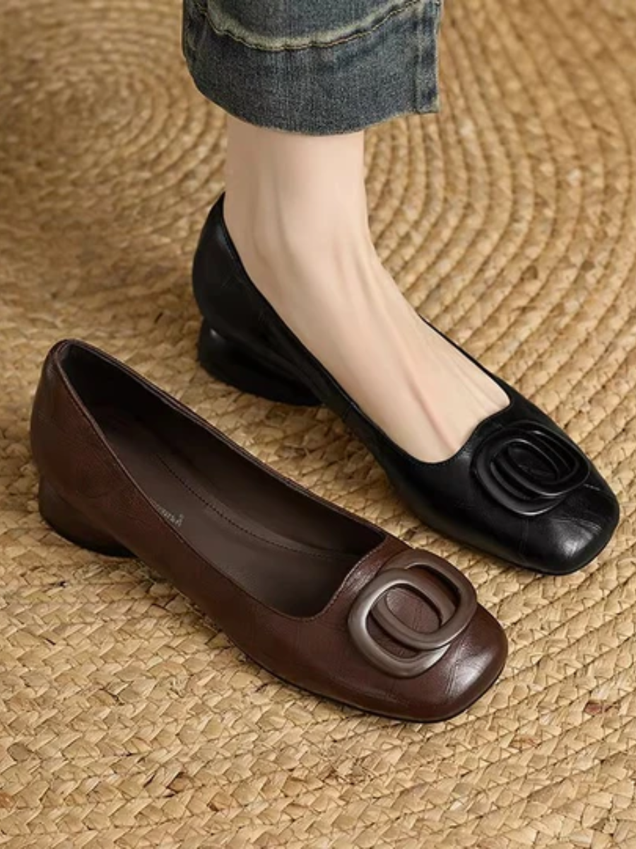 Agnès Paris | Ballerines en Cuir Bout Carré Margot