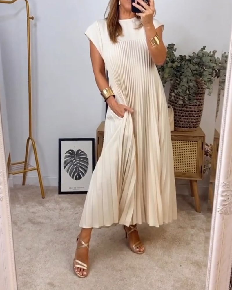 Agnès Paris | Robe Plissée Sans Manches