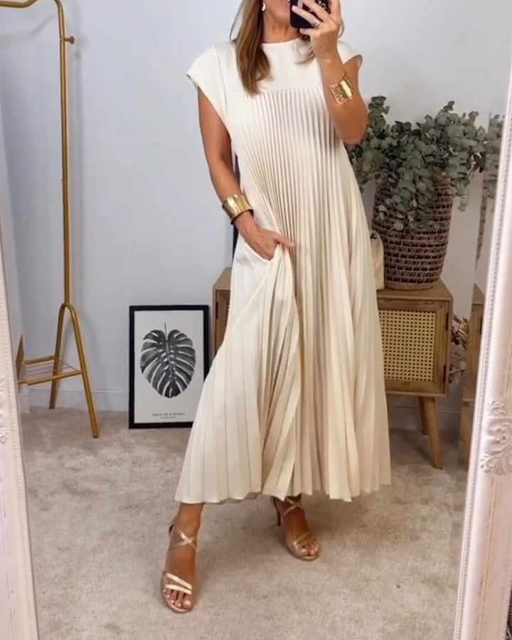 Agnès Paris | Robe Plissée Sans Manches