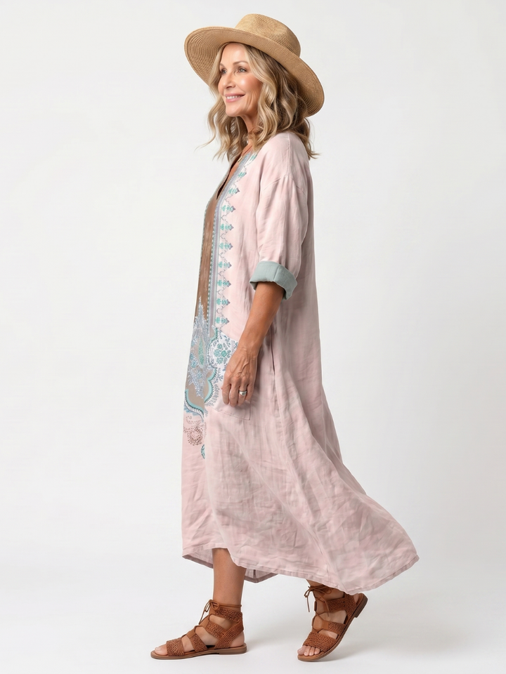 Agnès Paris | Robe Midi Brodée à Poches Mathilde