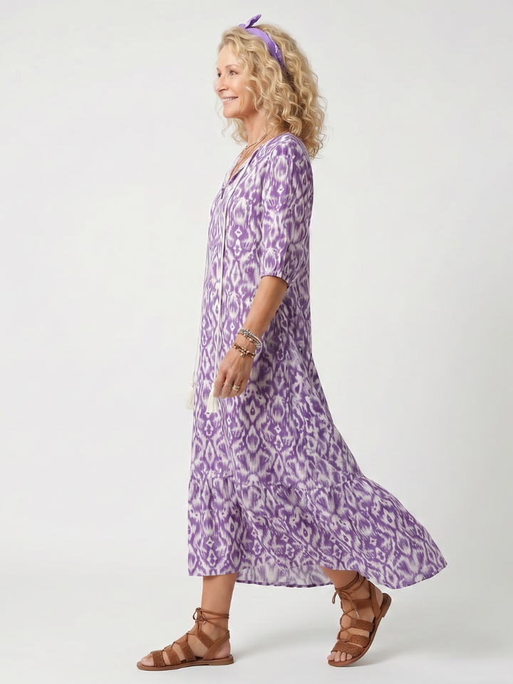 Agnès Paris | Robe Midi Imprimée à Pompons Brigitte