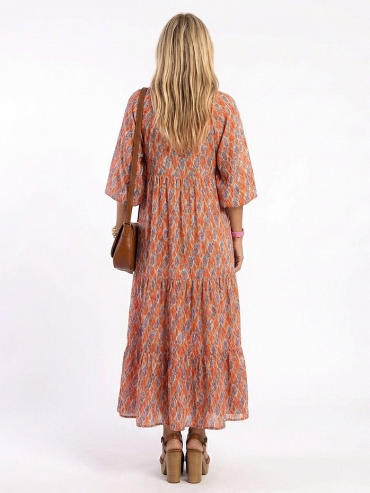 Agnès Paris | Robe Midi à Imprimé Géométrique Amara