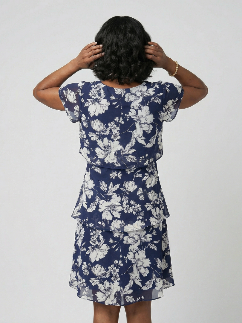 Agnès Paris | Robe florale subtile à longueur genou Thea