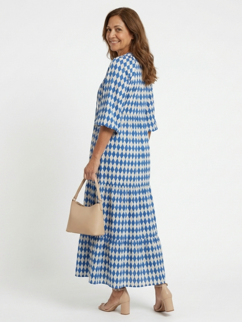 Agnès Paris | Robe Midi à Imprimé Diamant Elodie