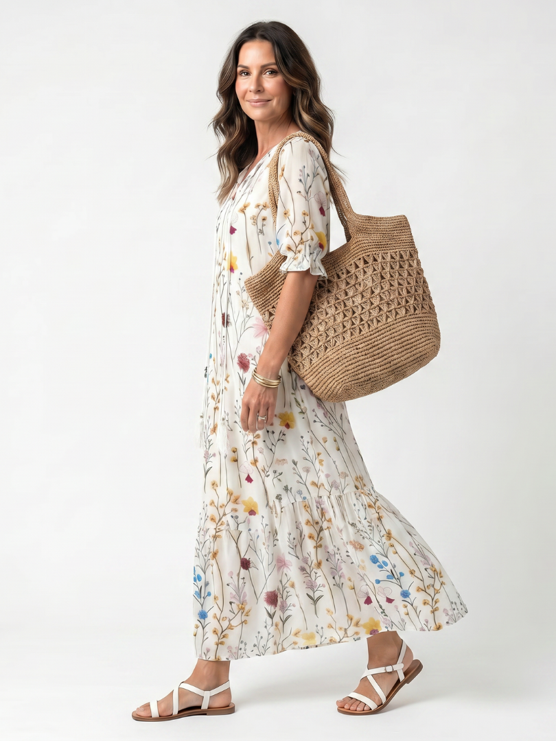 Agnès Paris | Robe Midi Bohème à Pompons Nathalie