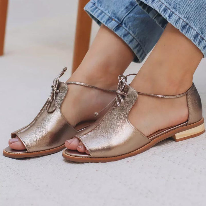 Agnès Paris | Sandales Plates en Cuir Nicole