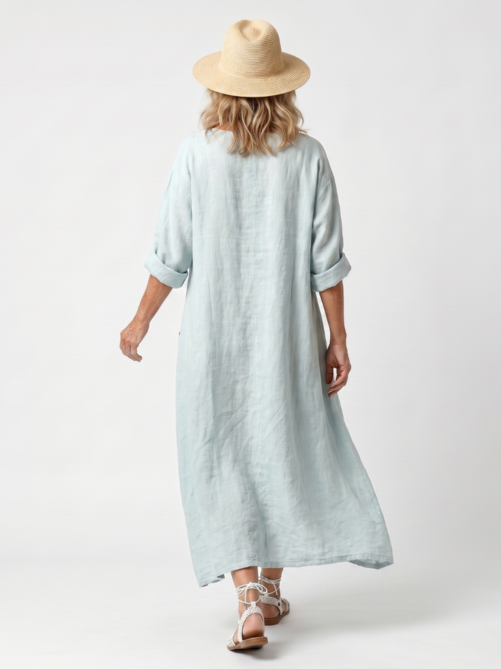 Agnès Paris | Robe Midi Brodée à Poches Claire