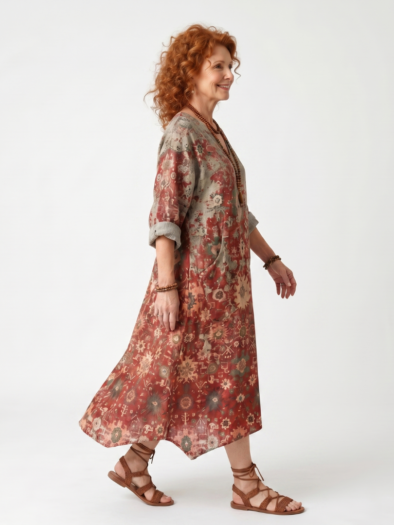 Agnès Paris | Robe Midi Imprimée à Poches Sylvie