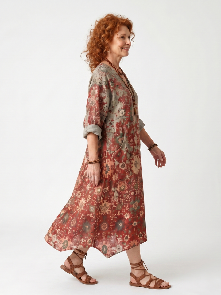 Agnès Paris | Robe Midi Imprimée à Poches Sylvie