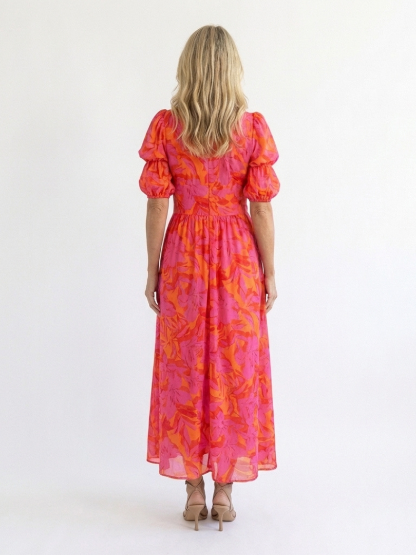 Agnès Paris | Robe Midi à Manches Bouffantes Willow