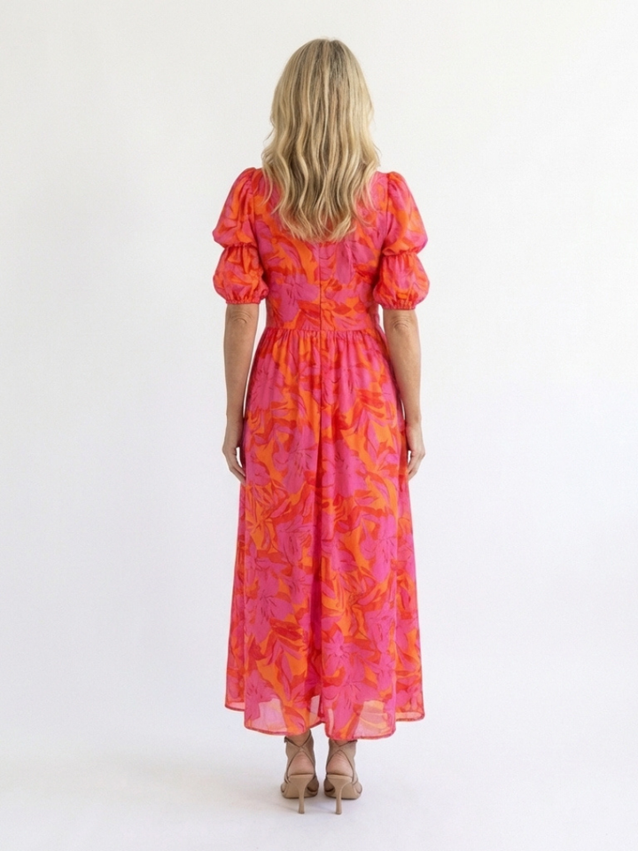Agnès Paris | Robe Midi à Manches Bouffantes Willow