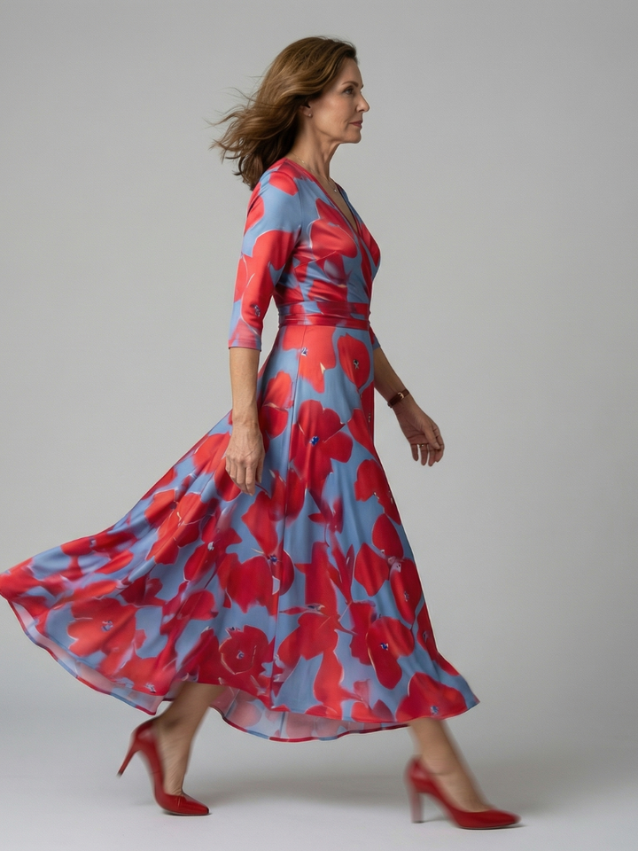 Agnès Paris | Robe Midi Croisée à Col Celine