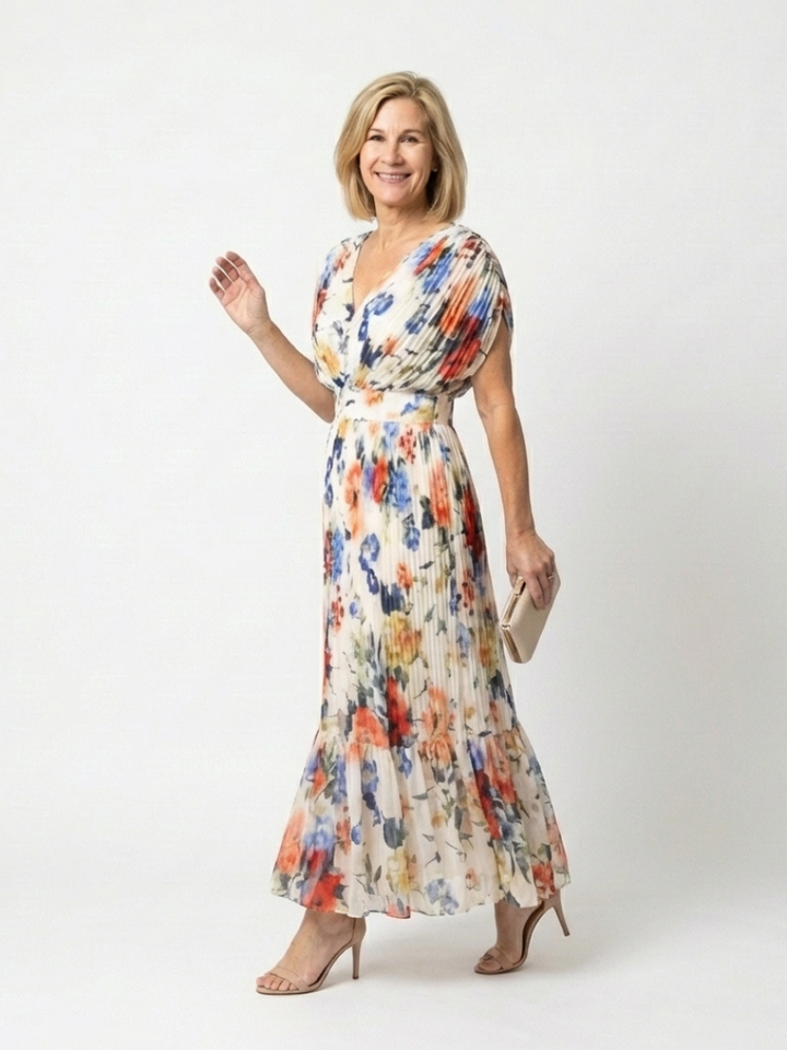 Agnès Paris | Robe Midi Fleurie Plissée Savannah