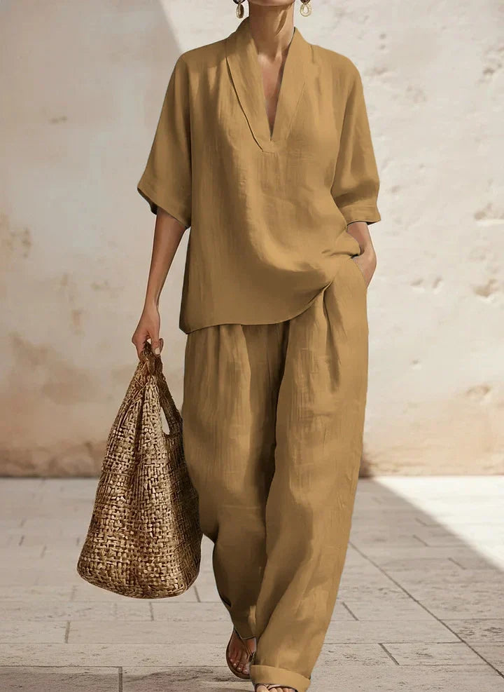 Agnès Paris | Ensemble en lin deux pièces sans effort Lilly