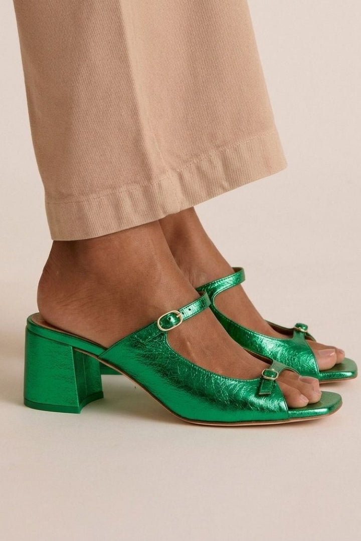 Agnès Paris | Sandales Talon Bloc Bicolores Monique