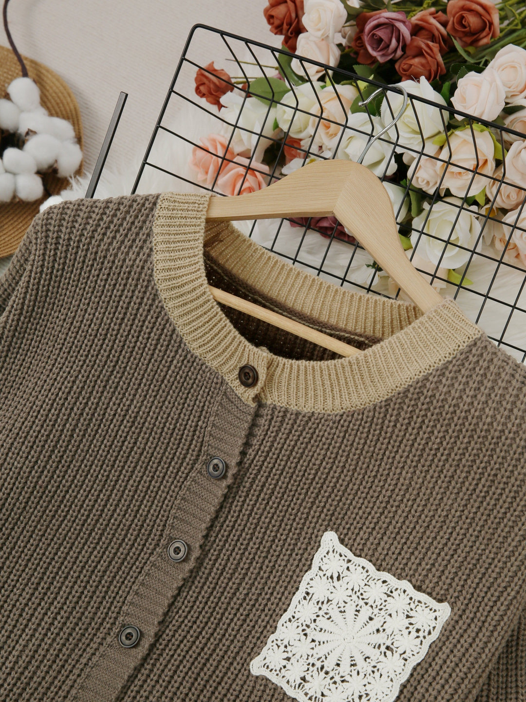 Agnès Paris | Cardigan Long Poche Dentelle Claire