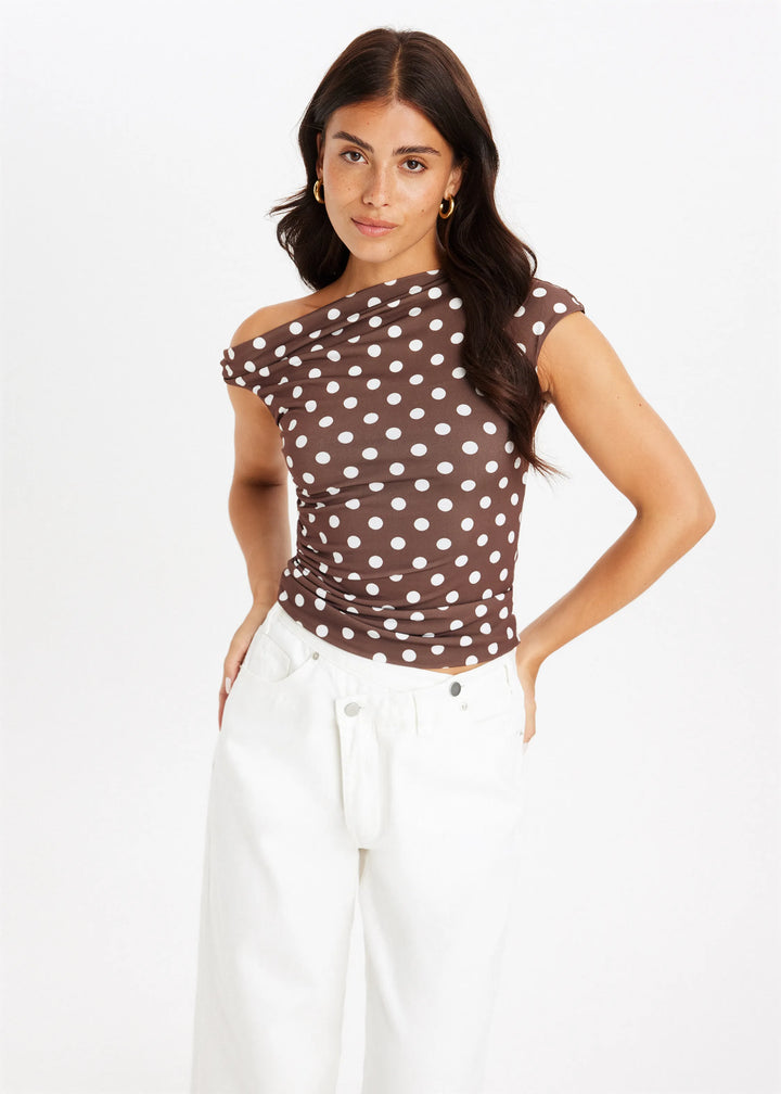 Agnès Paris | TOP ASYMÉTRIQUE À POIS