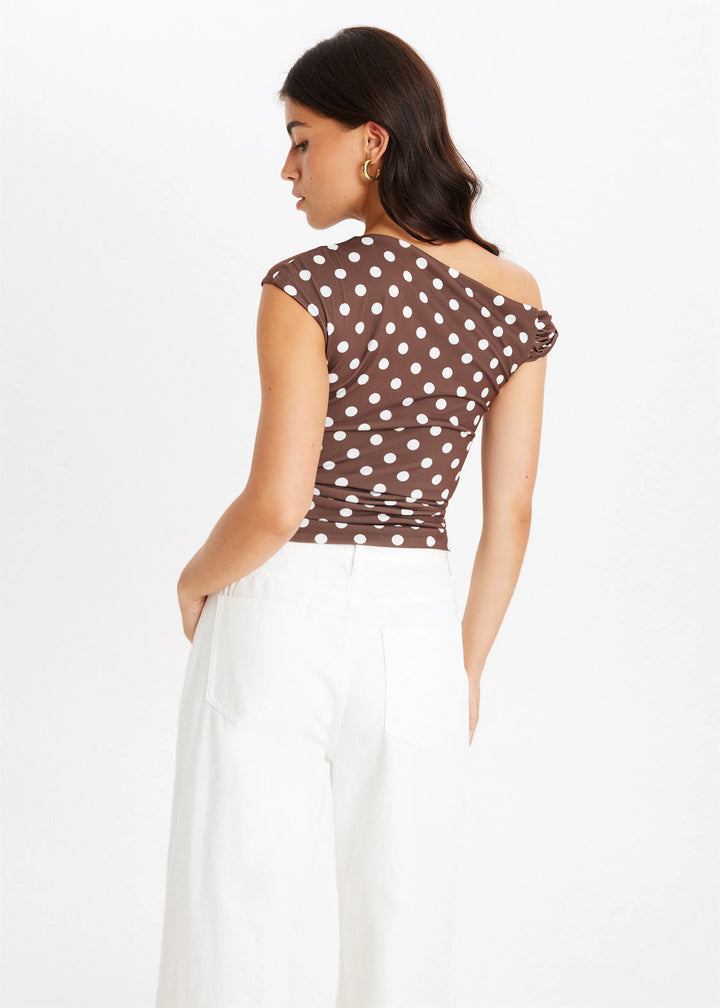 Agnès Paris | TOP ASYMÉTRIQUE À POIS