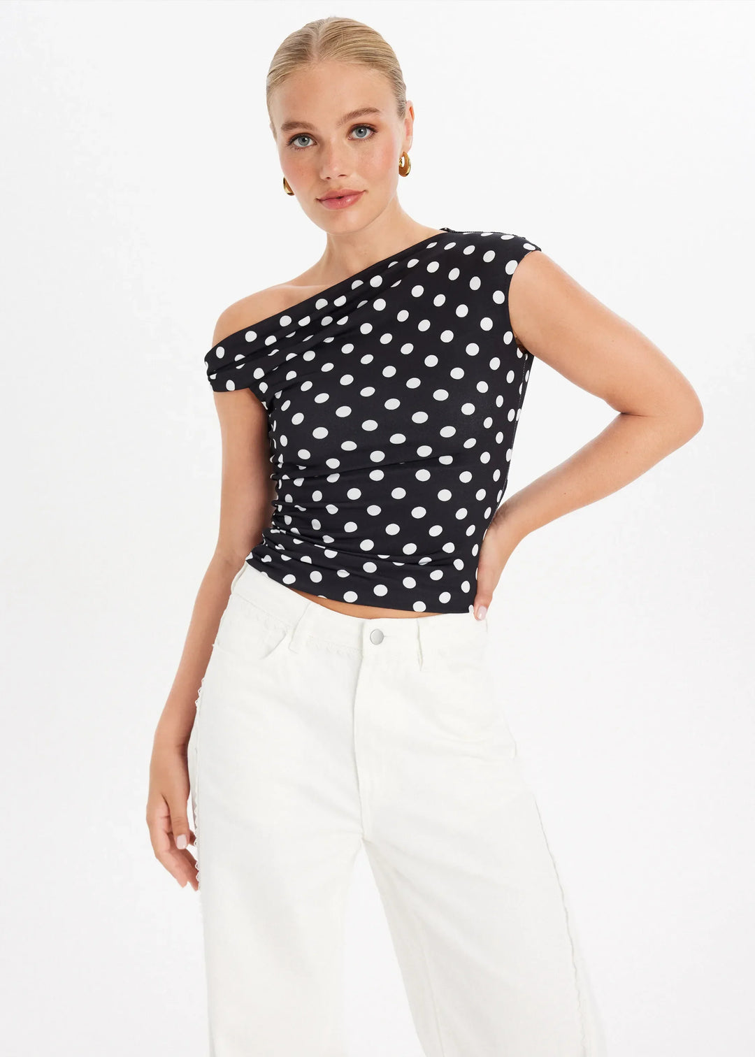 Agnès Paris | TOP ASYMÉTRIQUE À POIS