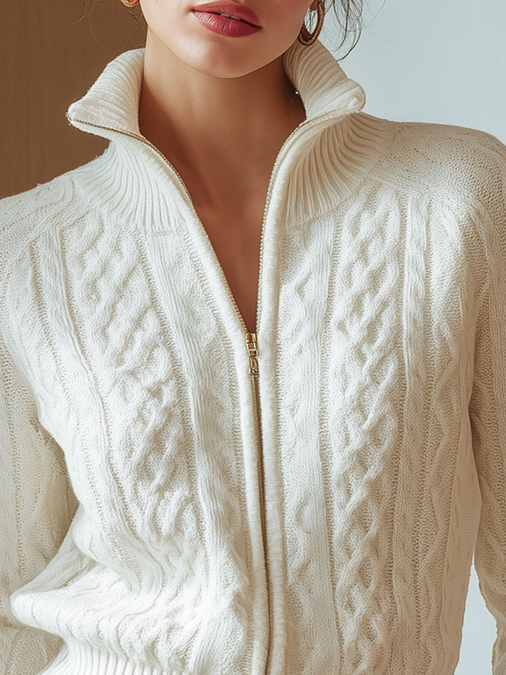 Agnès Paris | PULL COL MONTANT EN MAILLE DOUCE IMPRIMÉE