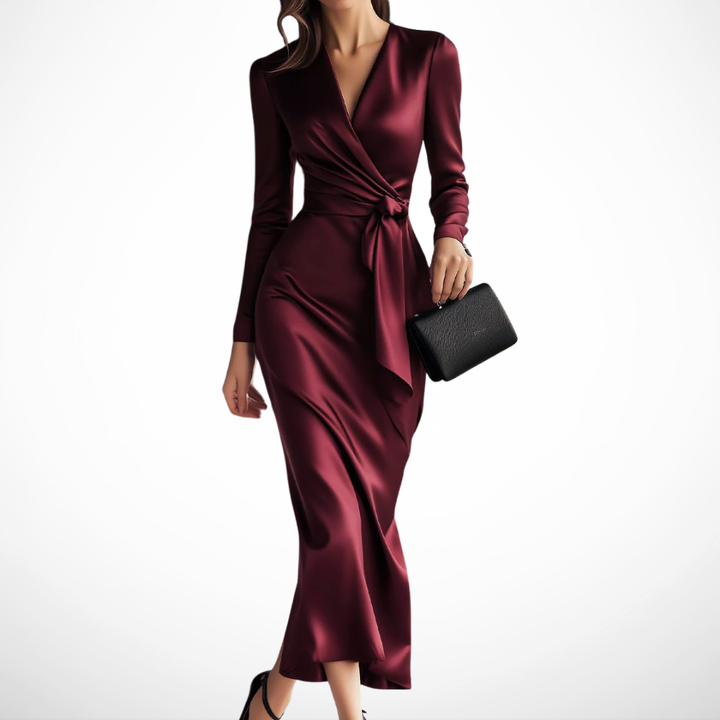 Agnès Paris | ROBE PORTEFEUILLE SATINÉE