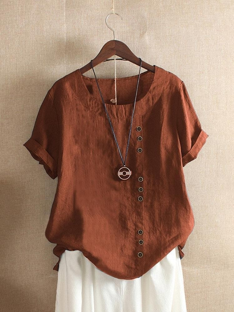 Agnès Paris | Blouse Aérée avec Patte de Boutonnage Bianca