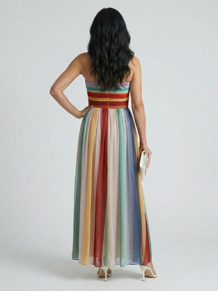 Agnès Paris | Robe Maxi à Rayures Légères Sereine