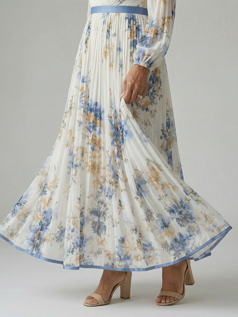 Agnès Paris | Robe Midi Plissée à Enveloppe Rielle