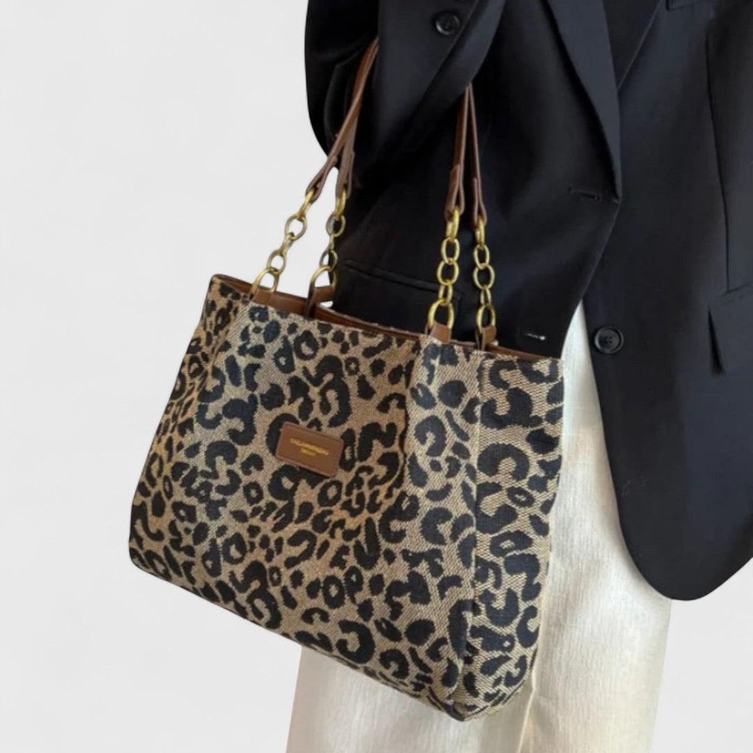 Agnès Paris | SAC SHOPPING EN TOILE MOTIF LÉOPARD