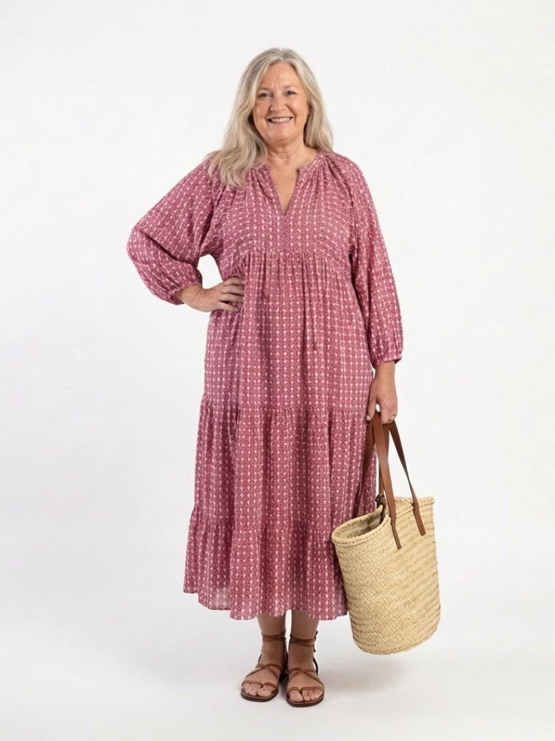Agnès Paris | Robe Midi à Imprimé Géométrique Arlette