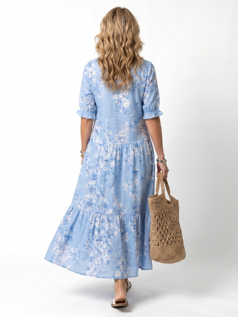 Agnès Paris | Robe Midi Fleurie à Pompons Michèle