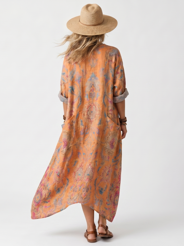 Agnès Paris | Robe Midi Imprimée à Poches Sophie