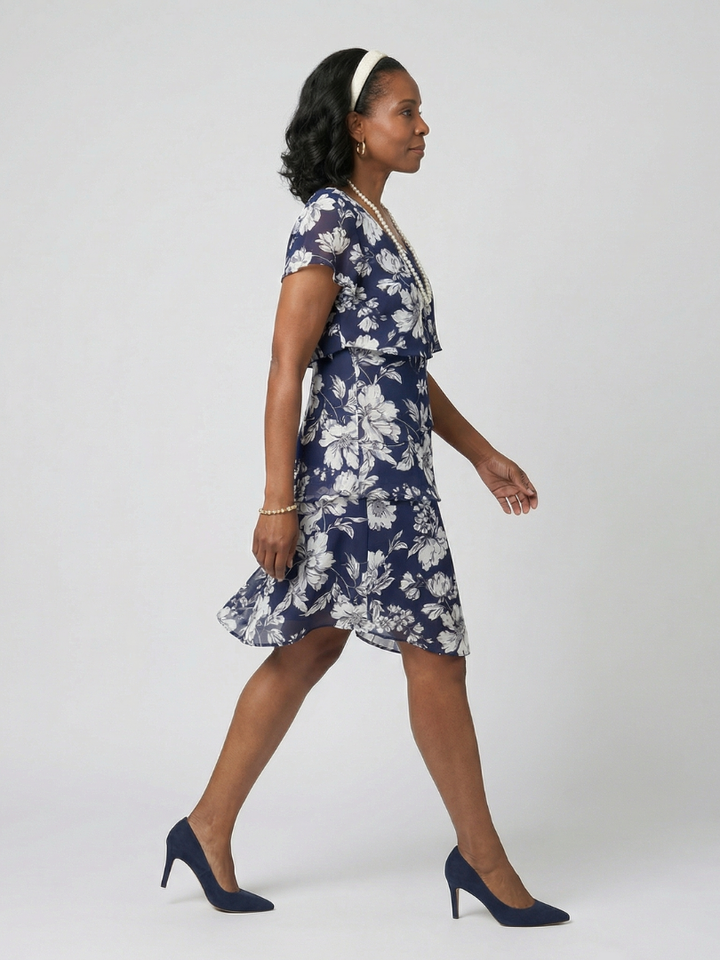 Agnès Paris | Robe florale subtile à longueur genou Thea