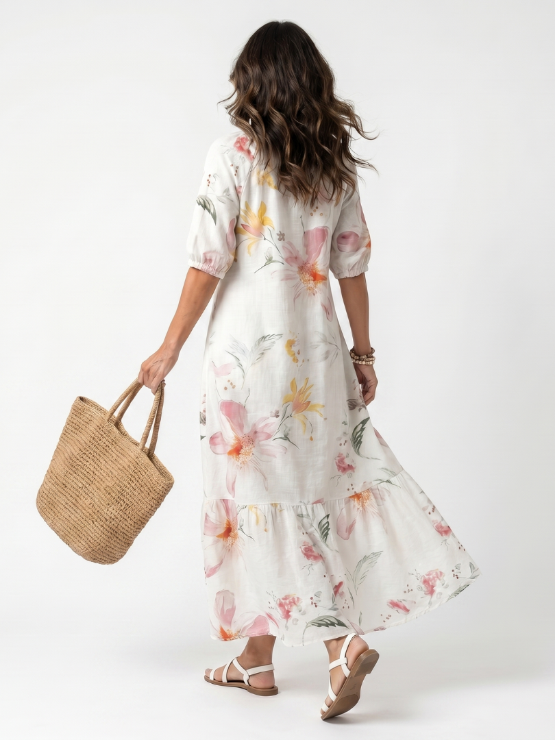 Agnès Paris | Robe Midi Fleurie à Volants Pauline
