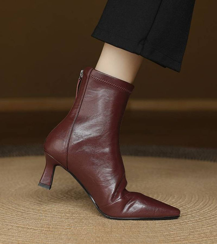 Agnès Paris | Bottines en cuir à talon élégant