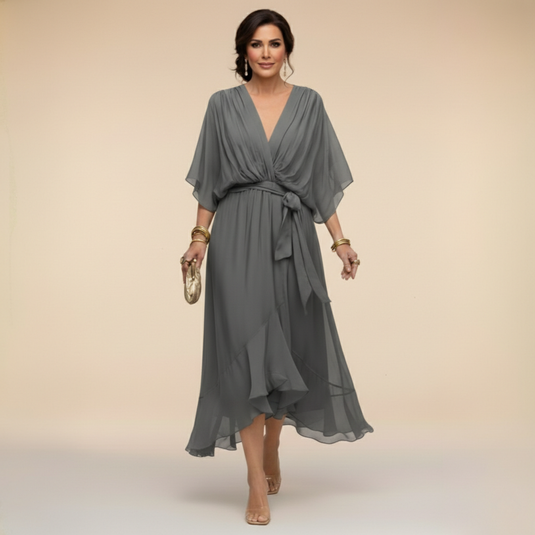 Agnès Paris | Robe en chiffon à décolleté V