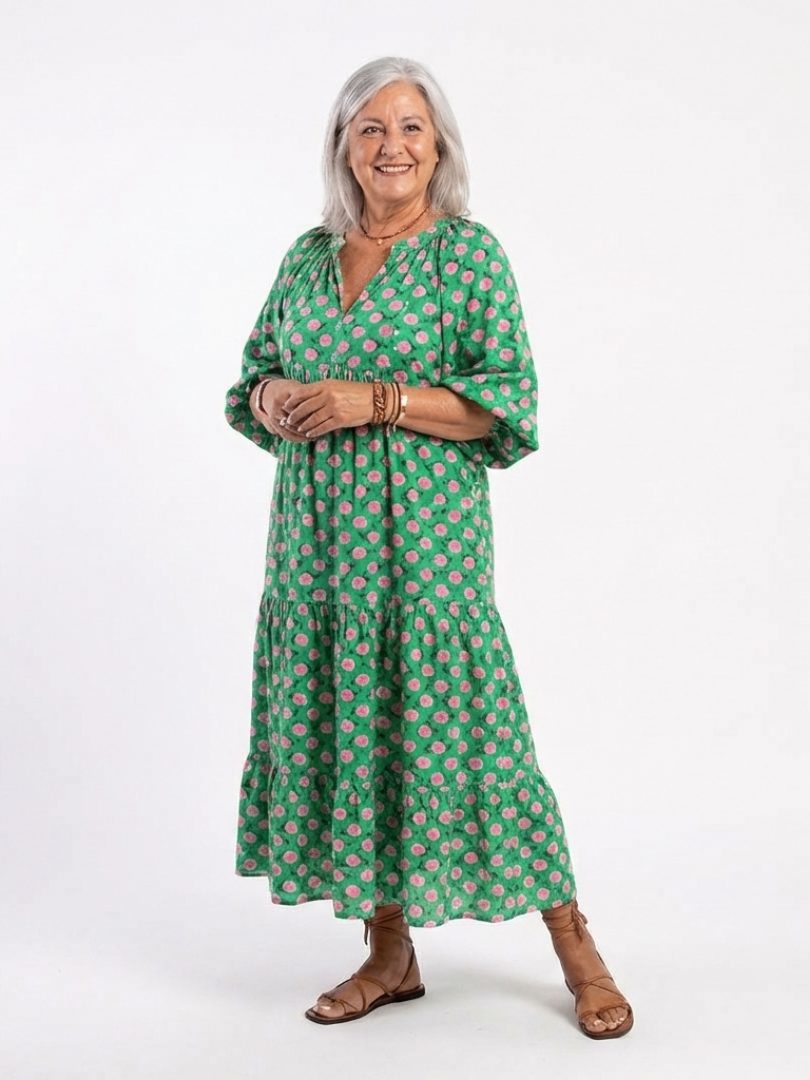 Agnès Paris | Robe Midi Fleurie à Volants Camille