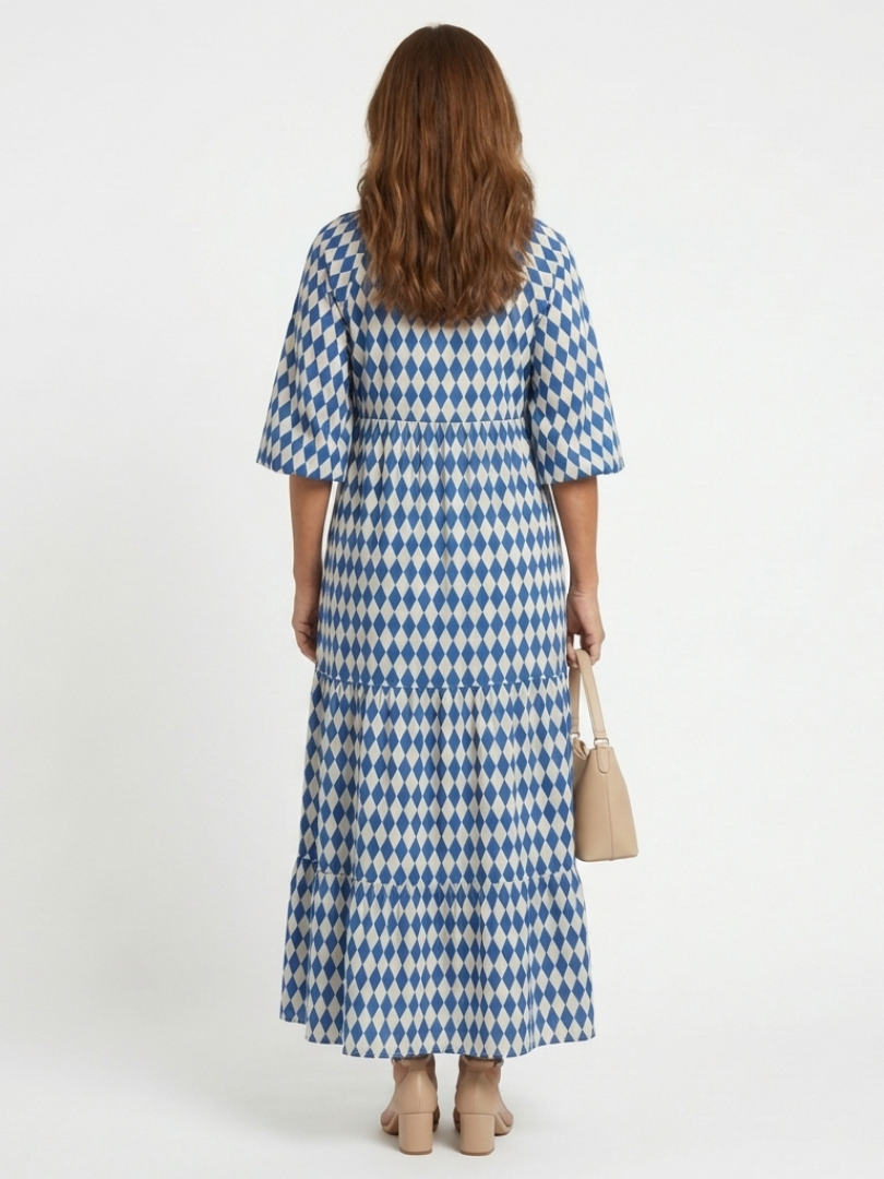 Agnès Paris | Robe Midi à Imprimé Diamant Elodie