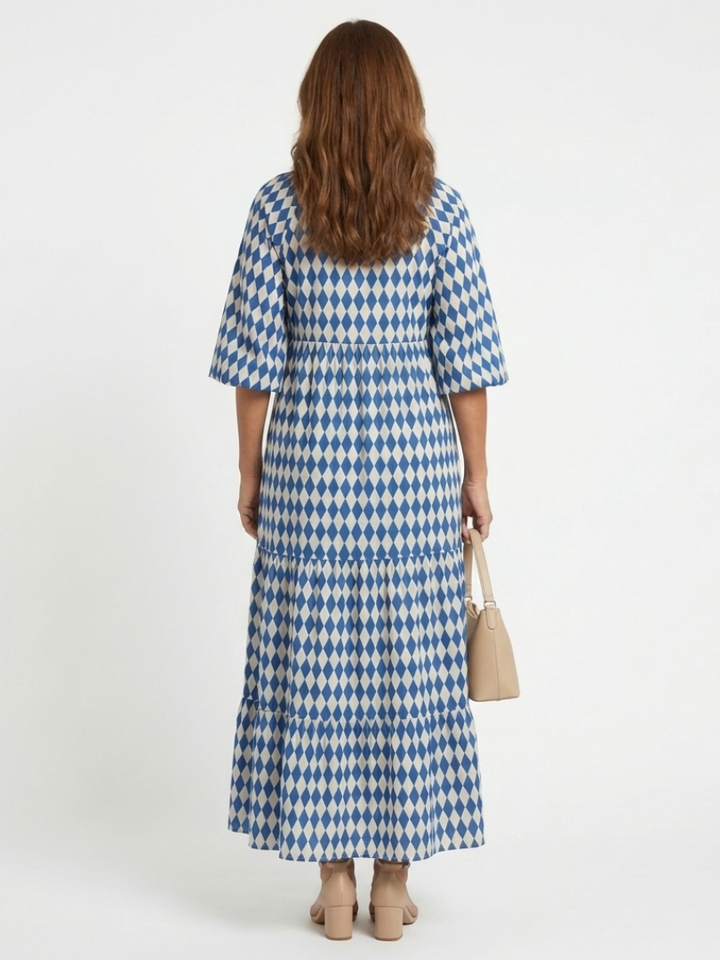 Agnès Paris | Robe Midi à Imprimé Diamant Elodie