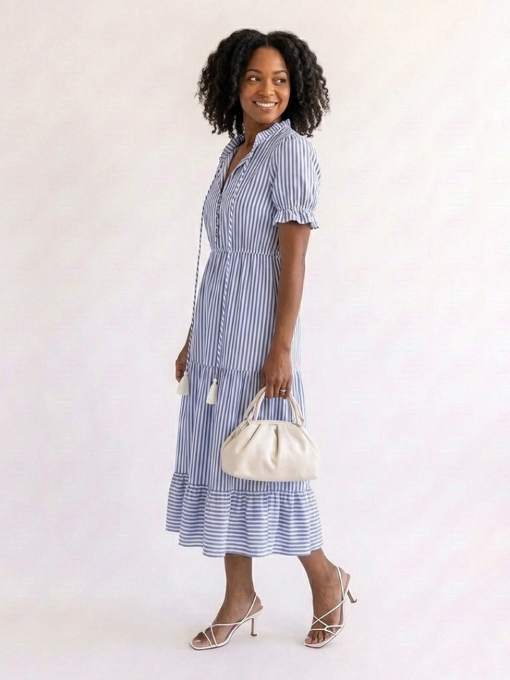 Agnès Paris | Robe midi à manches courtes Dakato